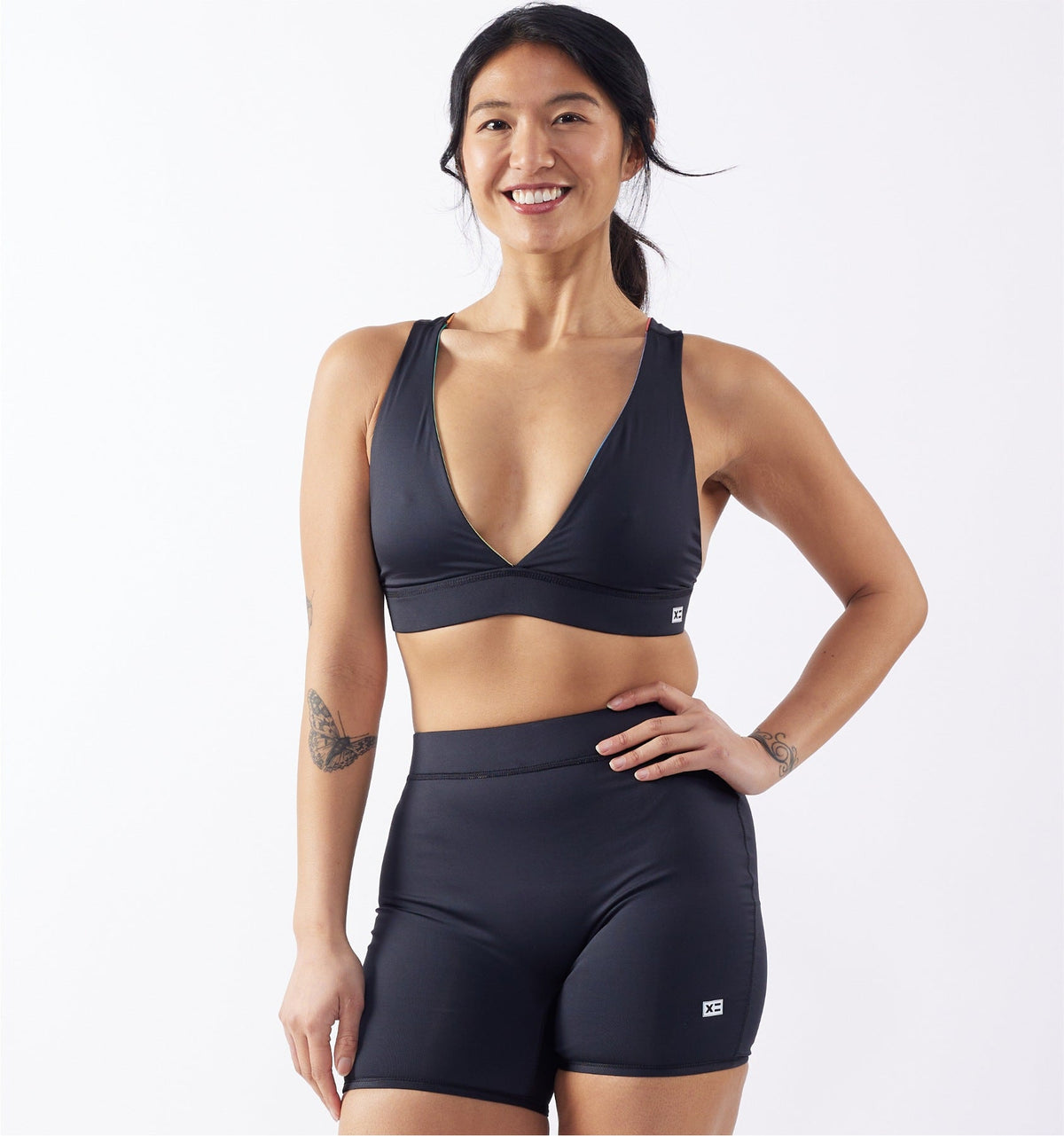 TomboyX Swim Reversible Plunge Top - Melting Rainbow