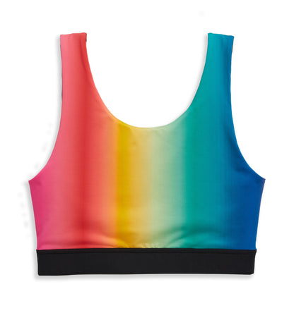 TomboyX Swim Reversible Sport Top - Melting Rainbow