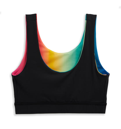 TomboyX Swim Reversible Sport Top - Melting Rainbow