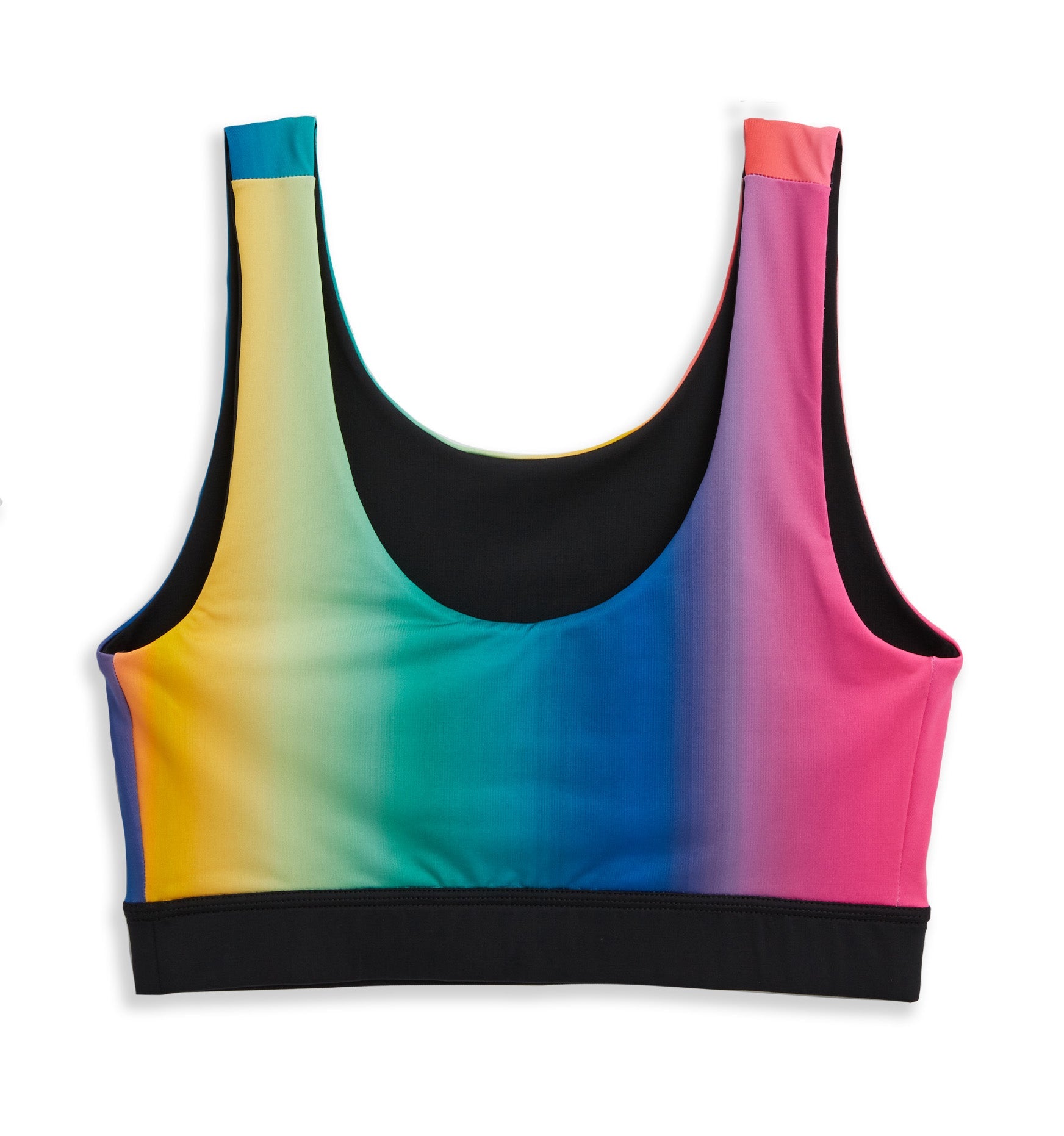 TomboyX Swim Reversible Sport Top - Melting Rainbow