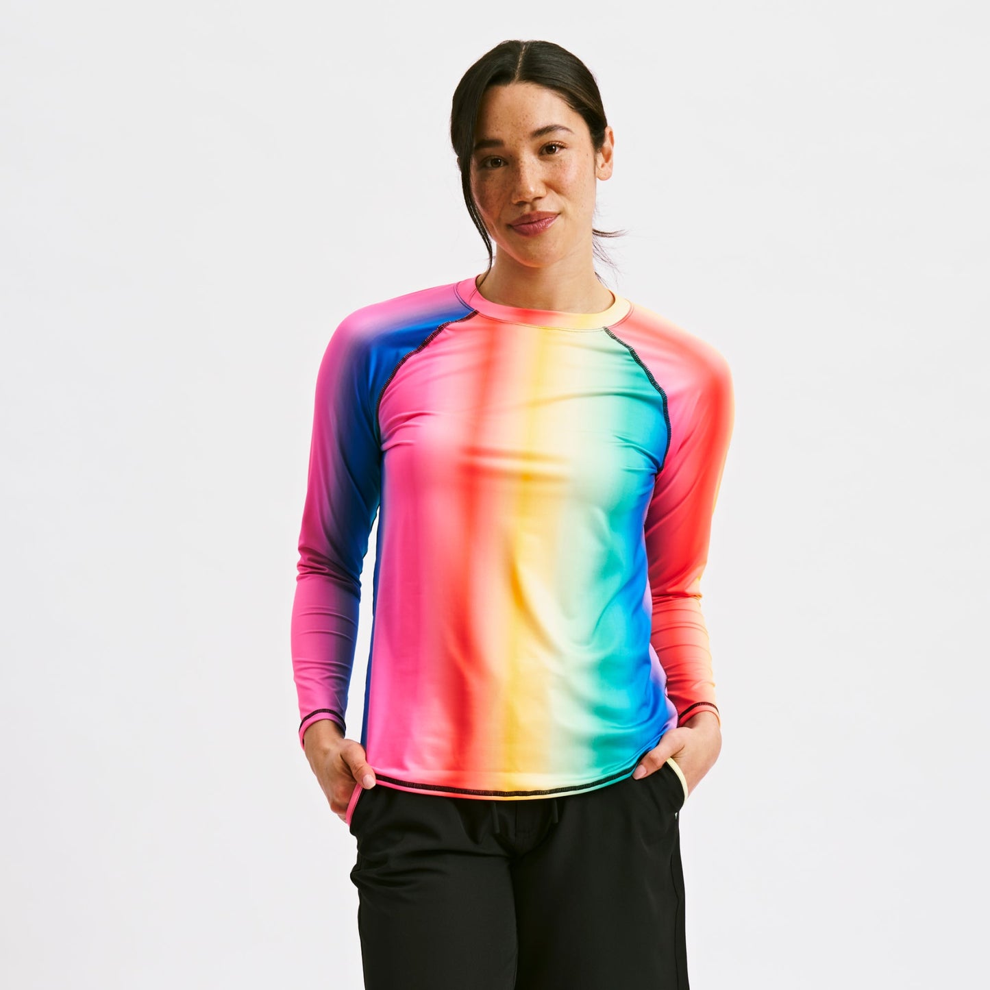 TomboyX Swim Long Sleeve Sun Guard - Melting Rainbow