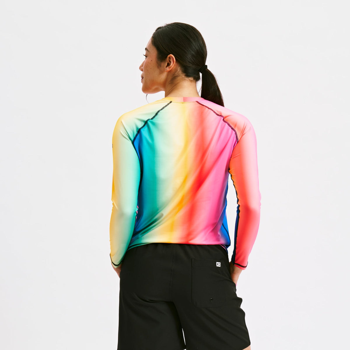TomboyX Swim Long Sleeve Sun Guard - Melting Rainbow