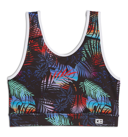 TomboyX Swim Sport Compression Top - Palm Dreams