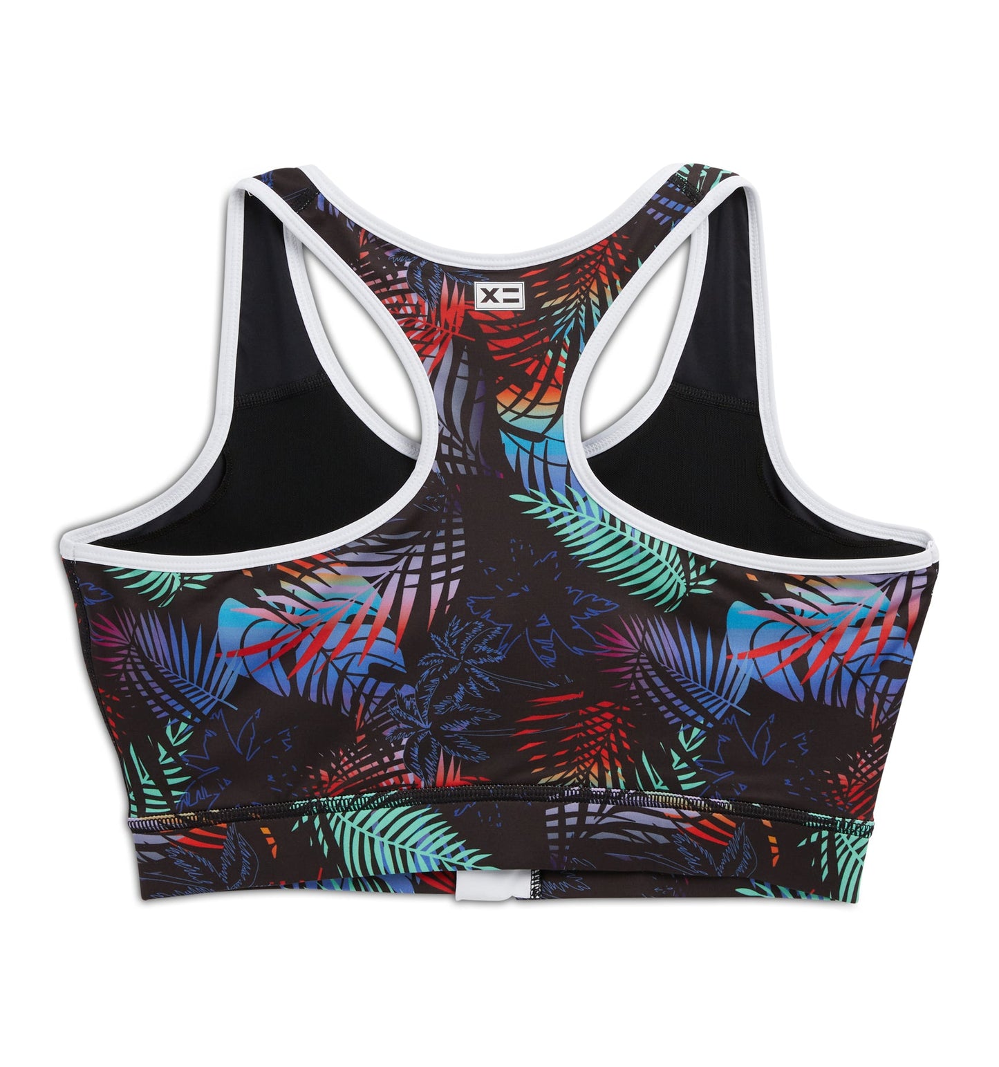 TomboyX Swim Racerback Zip Compression Top - Palm Dreams