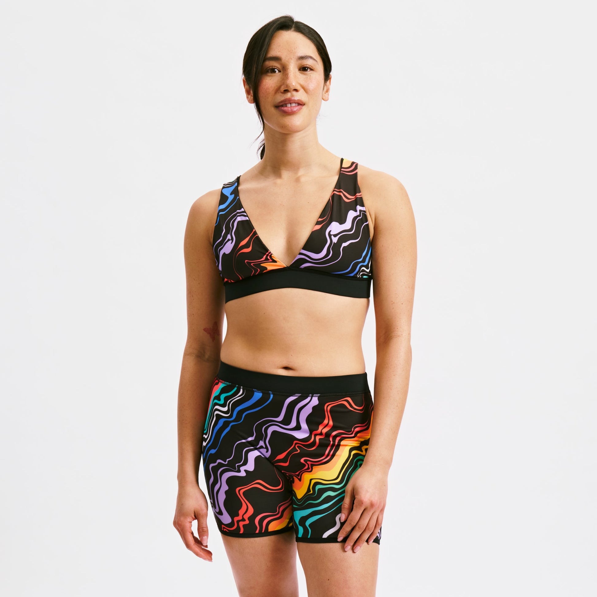 TomboyX Swim Reversible Plunge Top - Making Waves