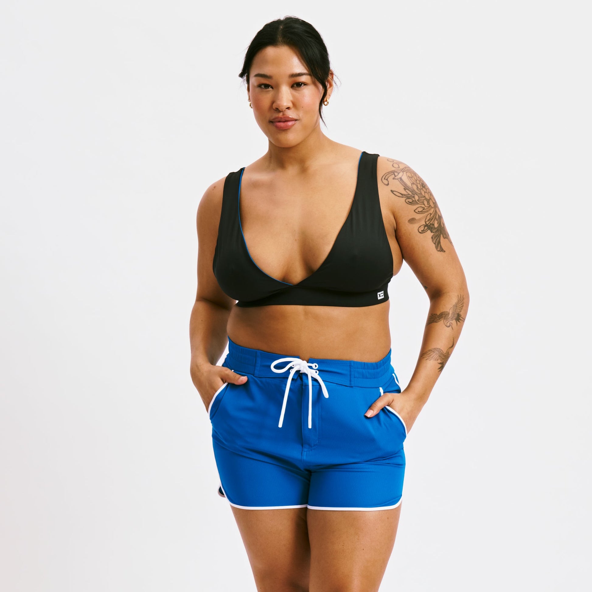 TomboyX Swim Reversible Plunge Top - Making Waves