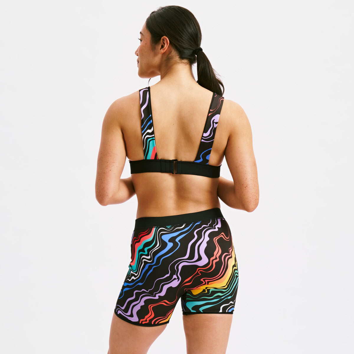 TomboyX Swim Reversible Plunge Top - Making Waves