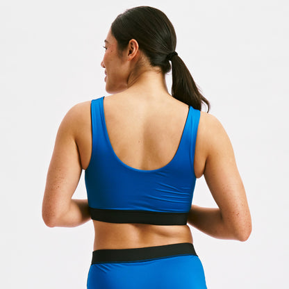 TomboyX Swim Reversible Sport Top - Marina Blue