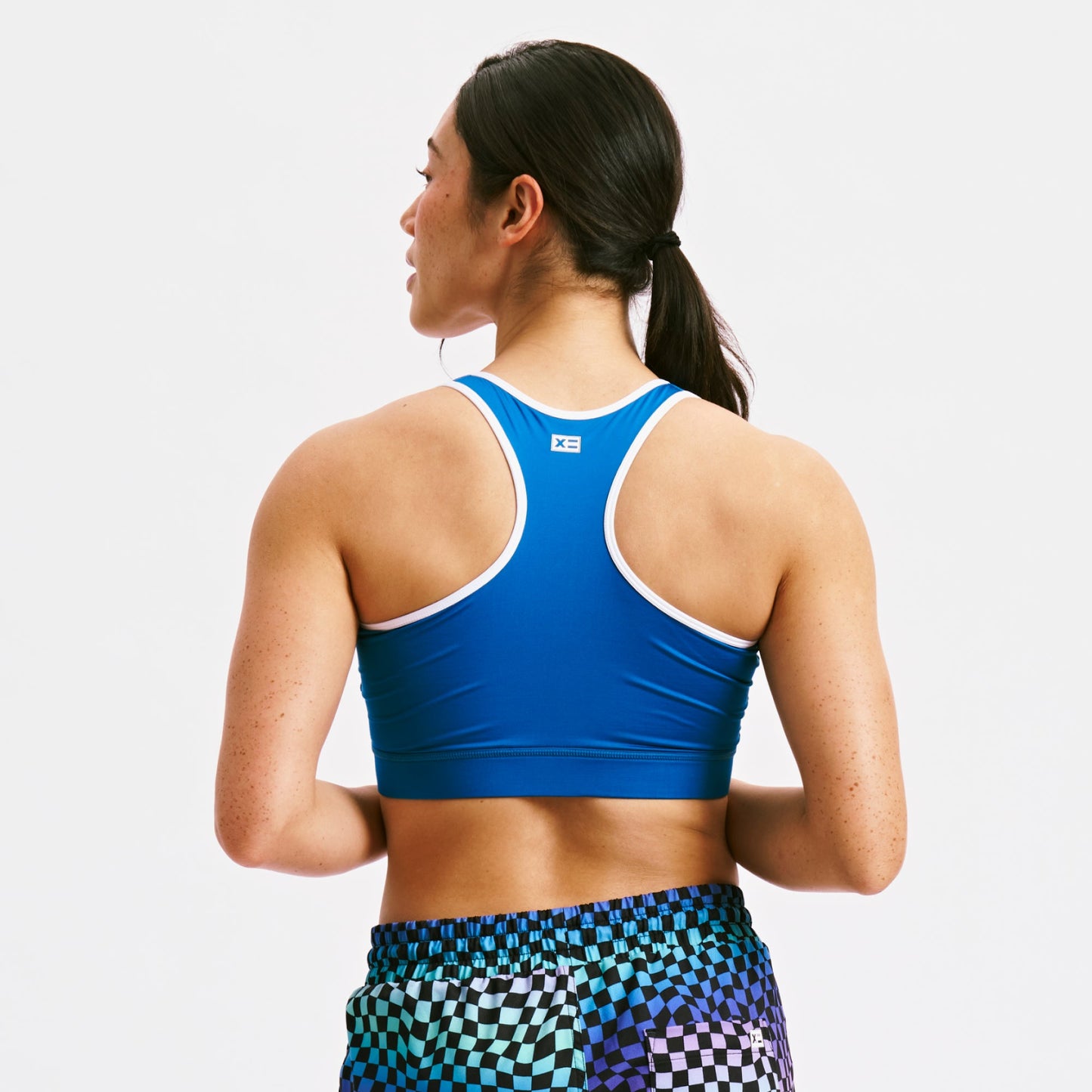 TomboyX Swim Racerback Zip Compression Top - Marina Blue