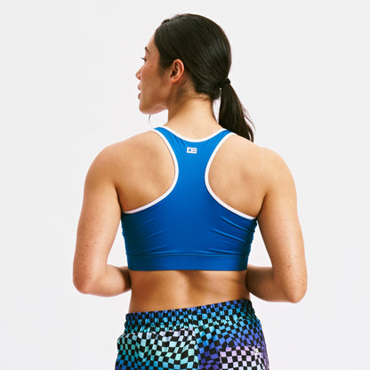 TomboyX Swim Racerback Zip Compression Top - Marina Blue
