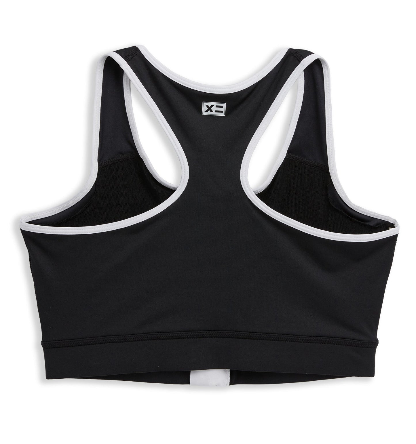 TomboyX Swim Racerback Zip Compression Top - Black Novelty