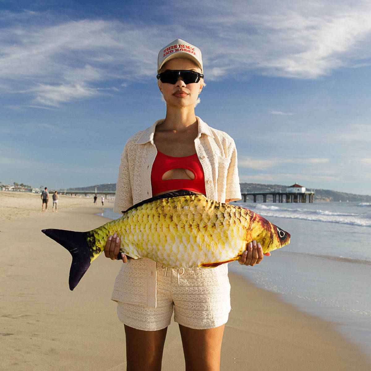 TomboyX Crochet Cabana Shirt - Sandshell
