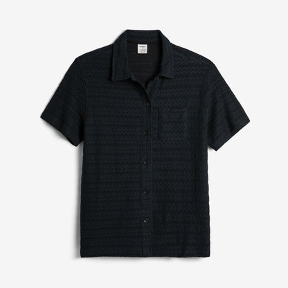 TomboyX Crochet Cabana Shirt - Black