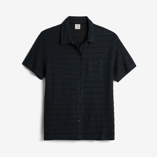 TomboyX Crochet Cabana Shirt - Black