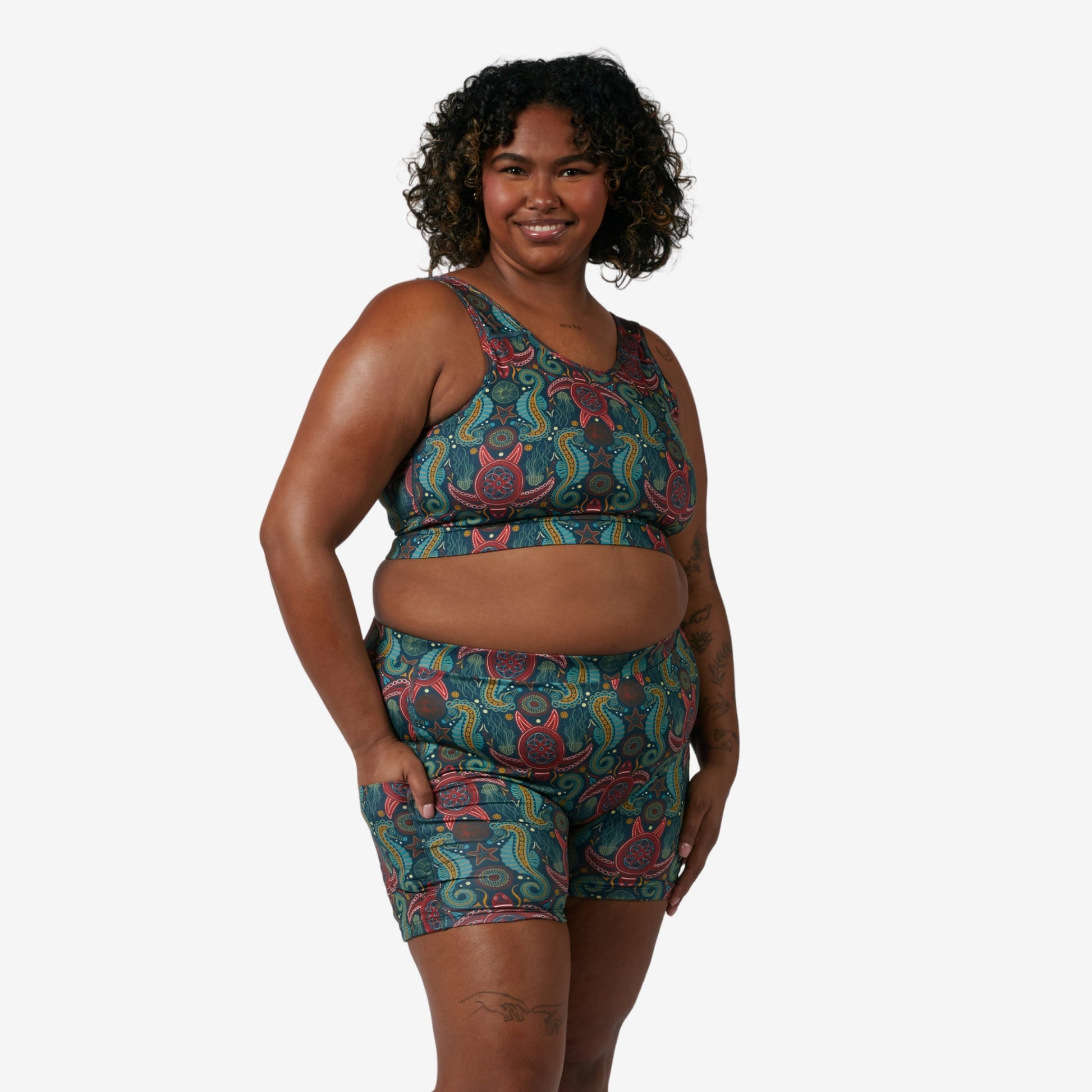 TomboyX Swim 4.5" Shorts - Marine Mosaic