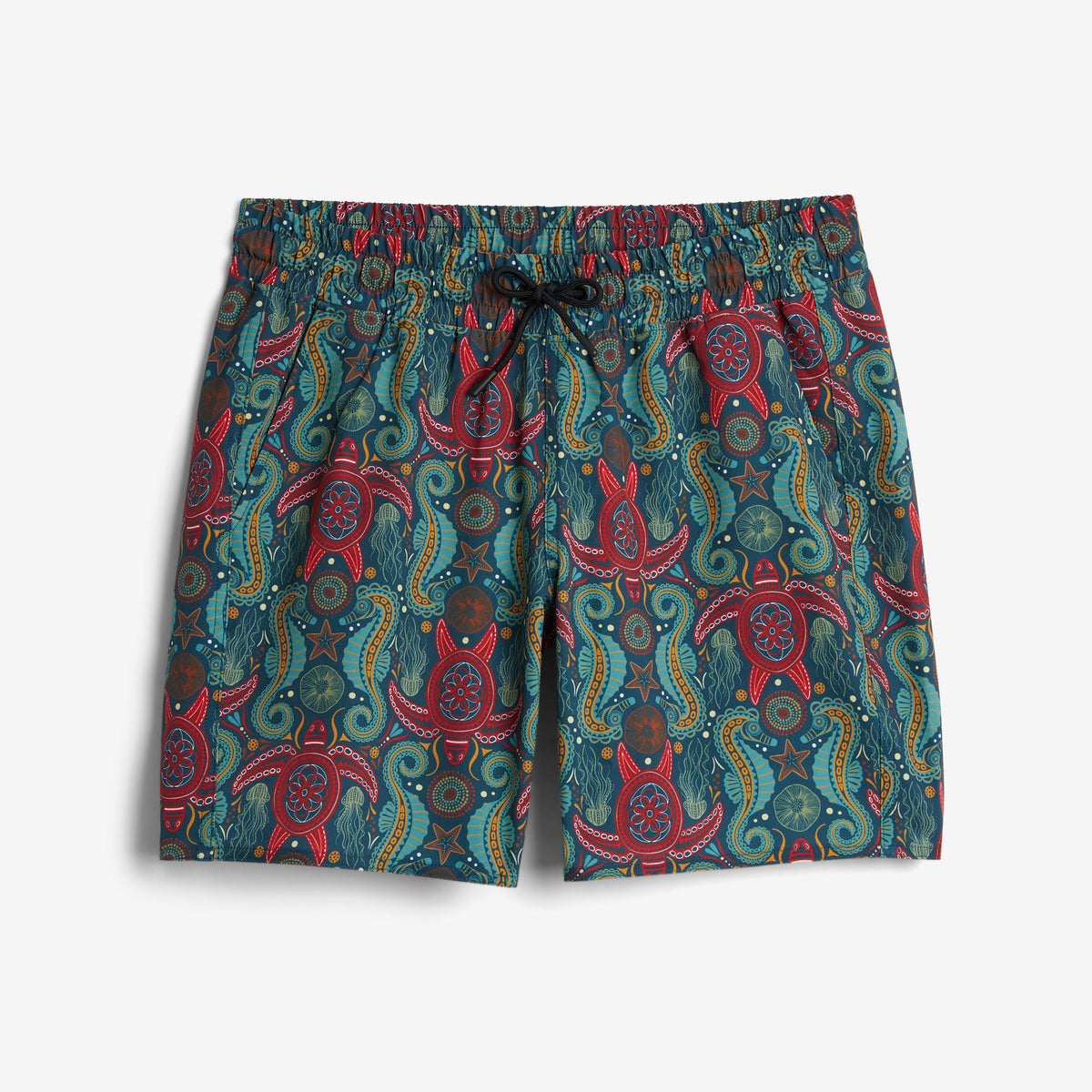 TomboyX Swim 7" Pull-On Board Shorts Light Weight - Marine Mosaic