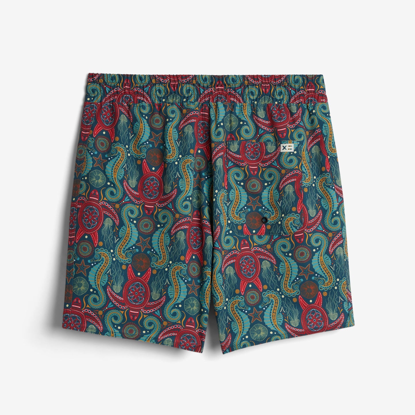 TomboyX Swim 7" Pull-On Board Shorts Light Weight - Marine Mosaic