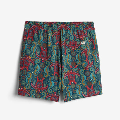 TomboyX Swim 7" Pull-On Board Shorts Light Weight - Marine Mosaic