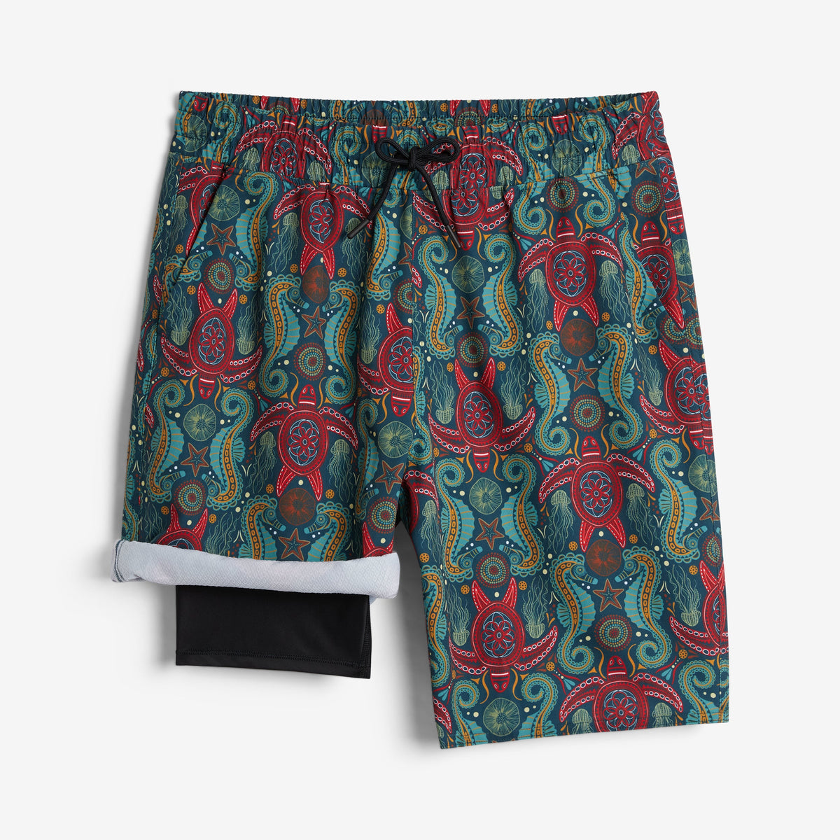 TomboyX Swim 9" Lined Board Shorts Light Weight - Marine Mosaic