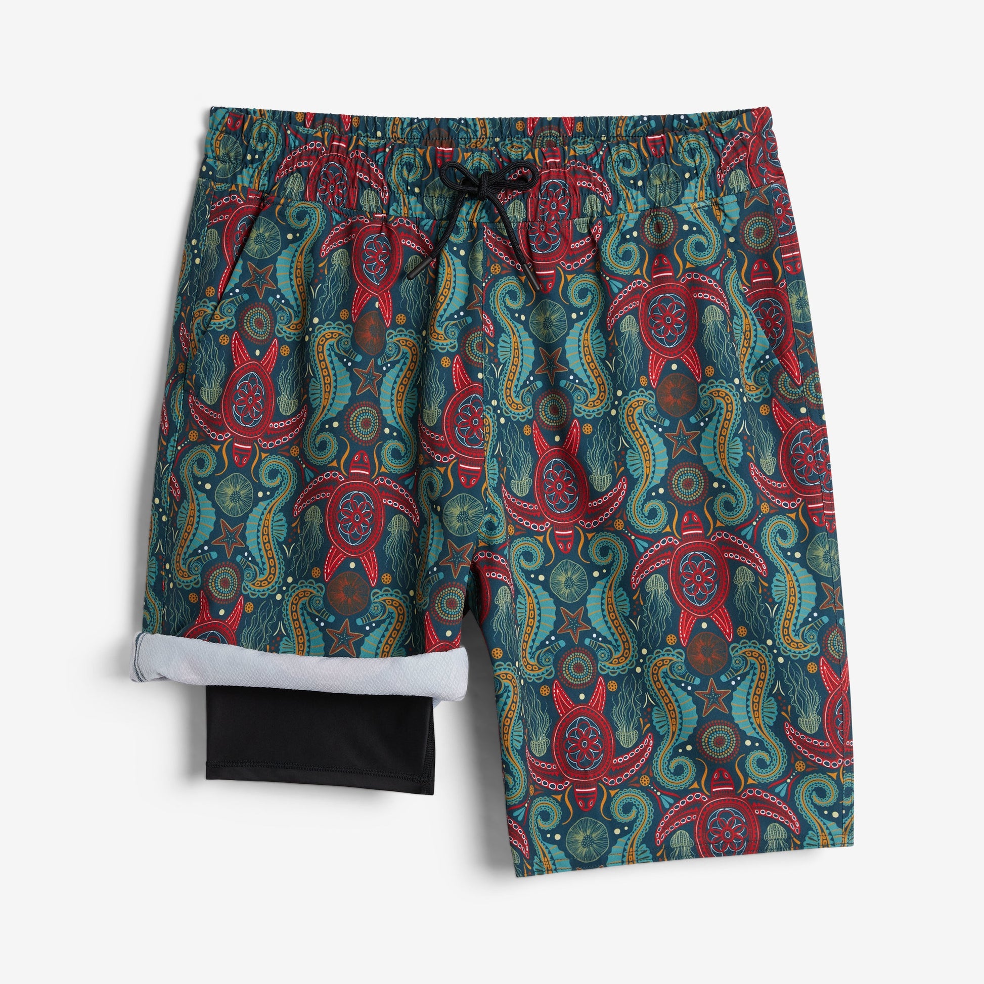 TomboyX Swim 9" Lined Board Shorts Light Weight - Marine Mosaic