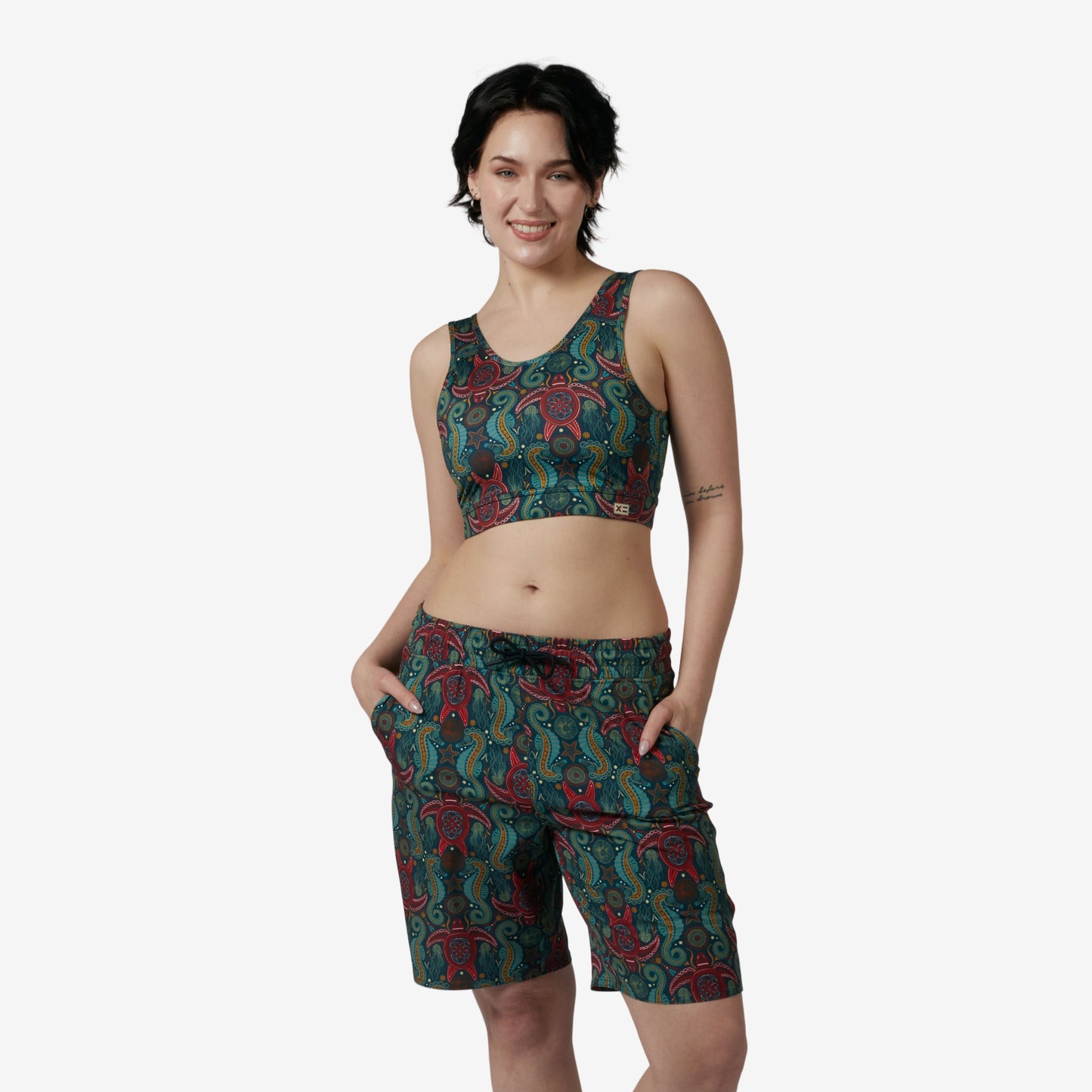 TomboyX Swim 9" Lined Board Shorts Light Weight - Marine Mosaic