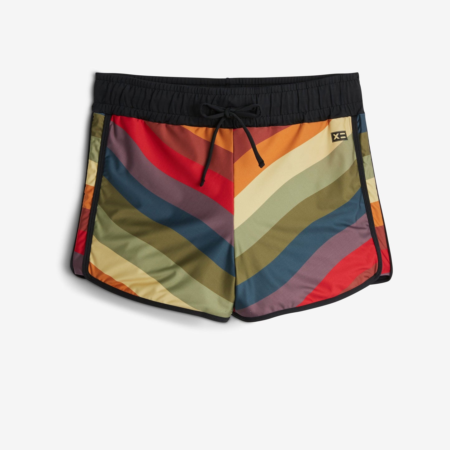 TomboyX Swim High Waisted Boy Short - Rainbow Wave