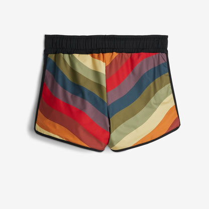 TomboyX Swim High Waisted Boy Short - Rainbow Wave