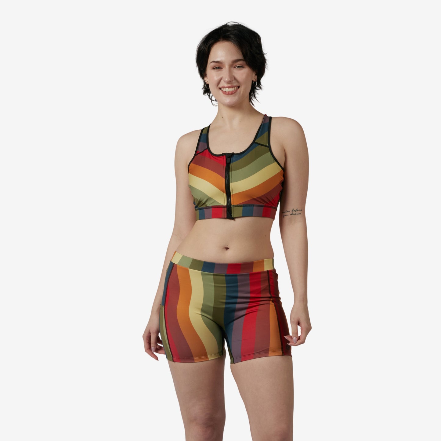 TomboyX Swim 4.5" Shorts - Rainbow Wave
