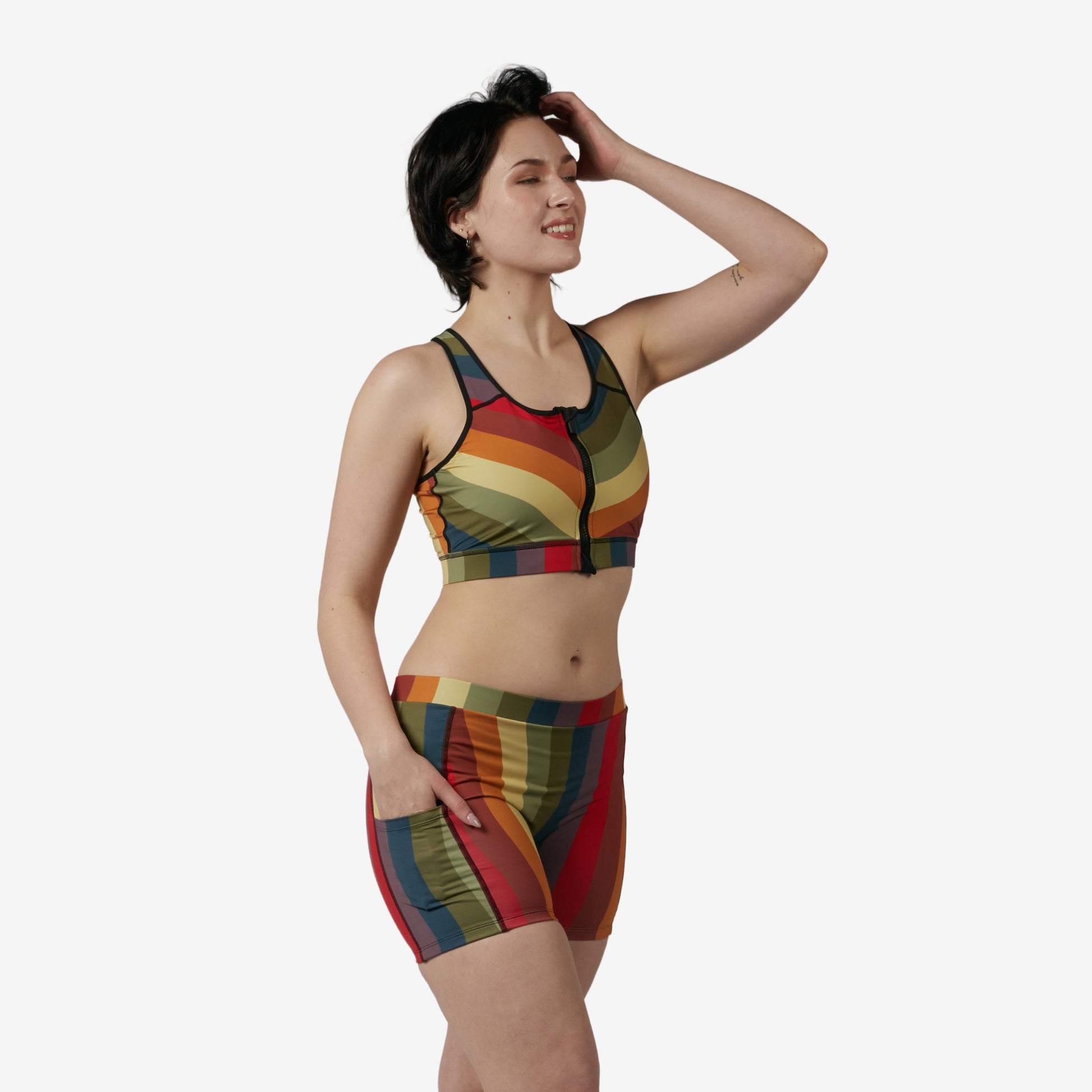 TomboyX Swim 4.5" Shorts - Rainbow Wave