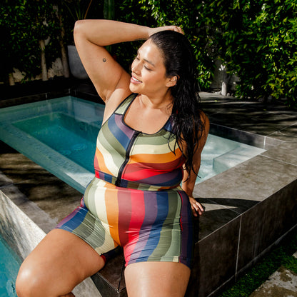 TomboyX Swim 4.5" Shorts - Rainbow Wave
