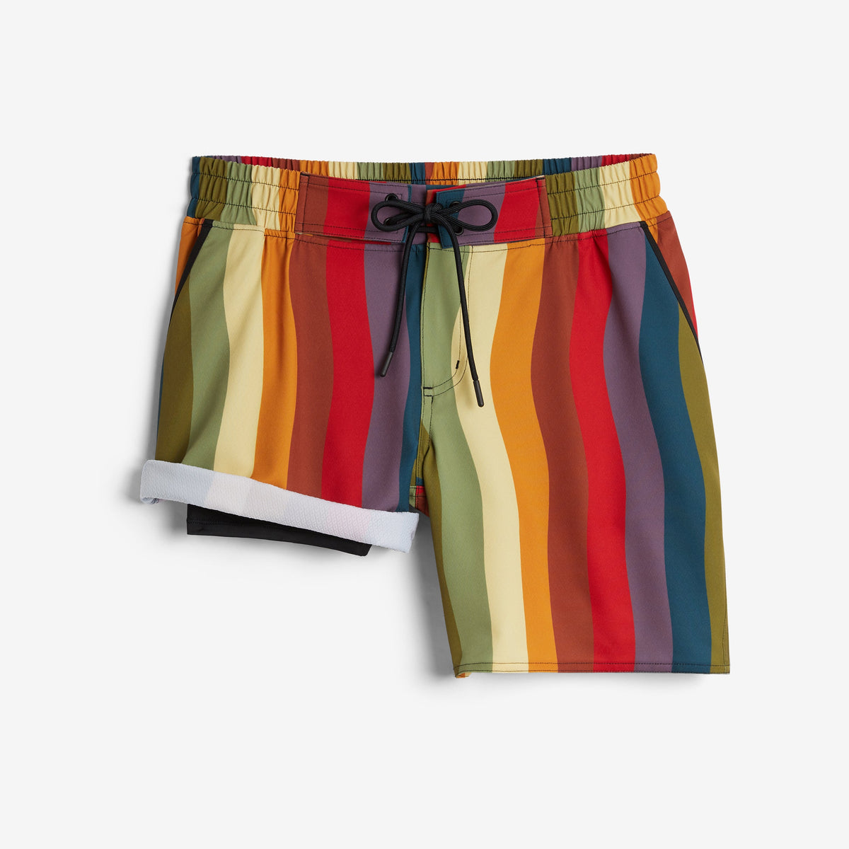TomboyX Swim 7" Heritage Board Shorts Light Weight - Rainbow Wave