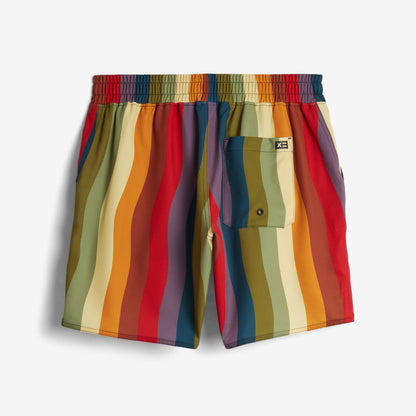 TomboyX Swim 7" Heritage Board Shorts Light Weight - Rainbow Wave