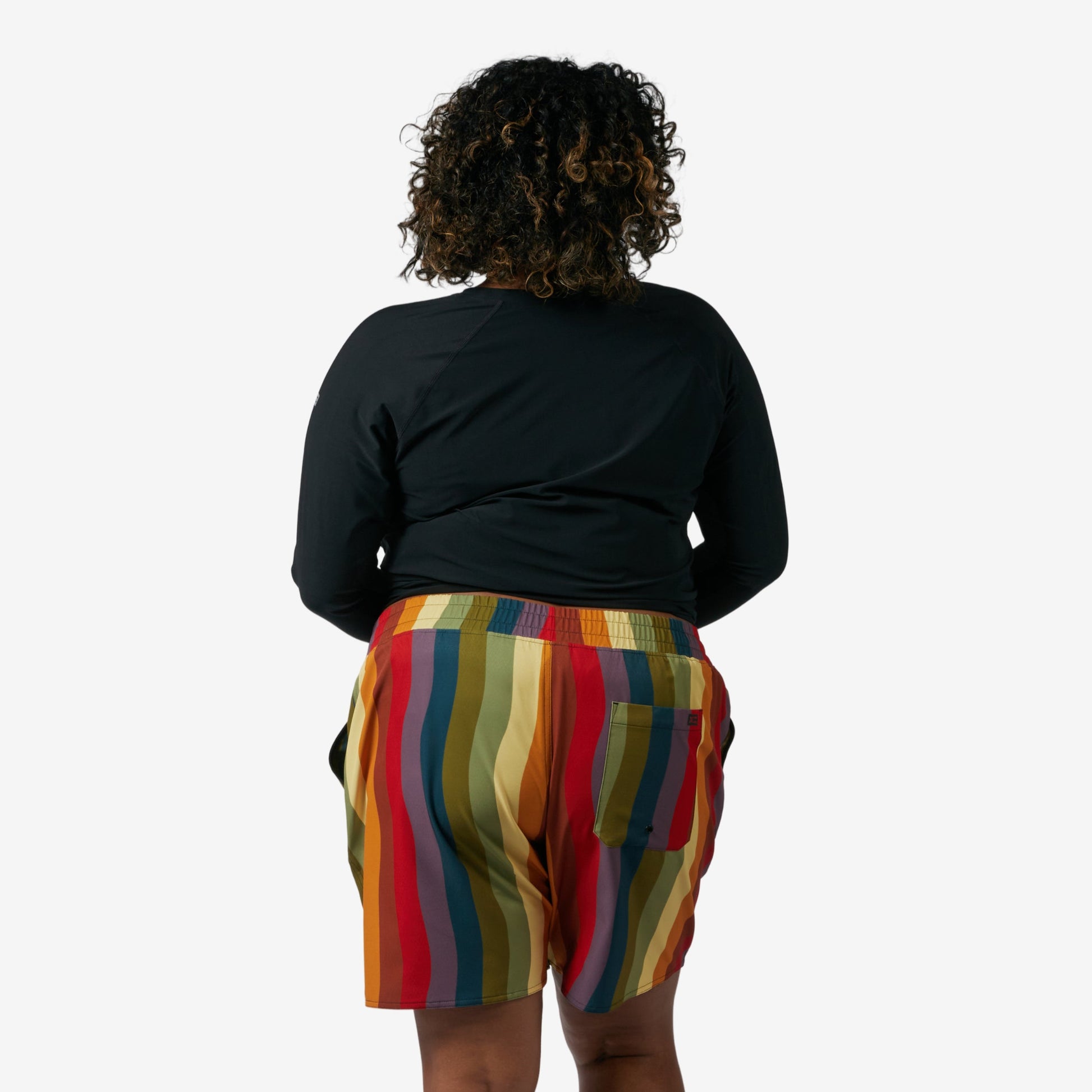 TomboyX Swim 7" Heritage Board Shorts Light Weight - Rainbow Wave