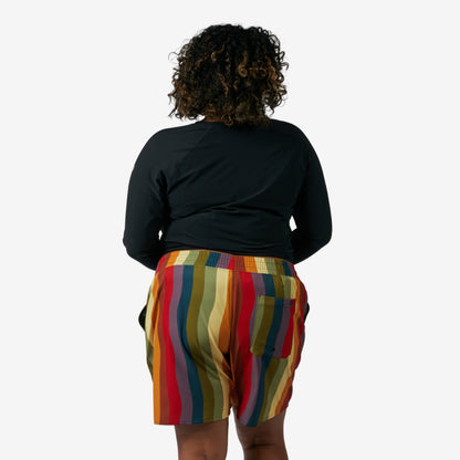 TomboyX Swim 7" Heritage Board Shorts Light Weight - Rainbow Wave