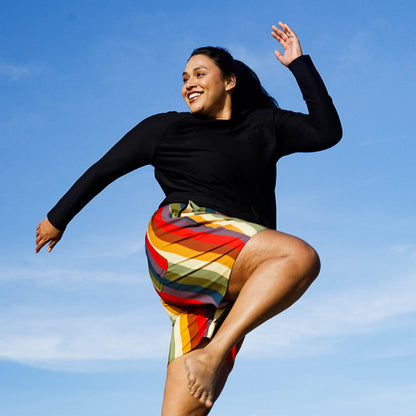 TomboyX Swim 7" Heritage Board Shorts Light Weight - Rainbow Wave