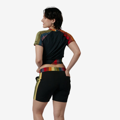 TomboyX Swim 7" Pull-On Board Shorts Light Weight - Rainbow Wave