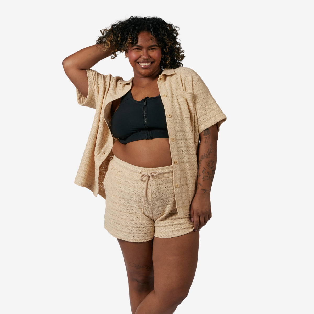 TomboyX Crochet Cabana Short - Sandshell