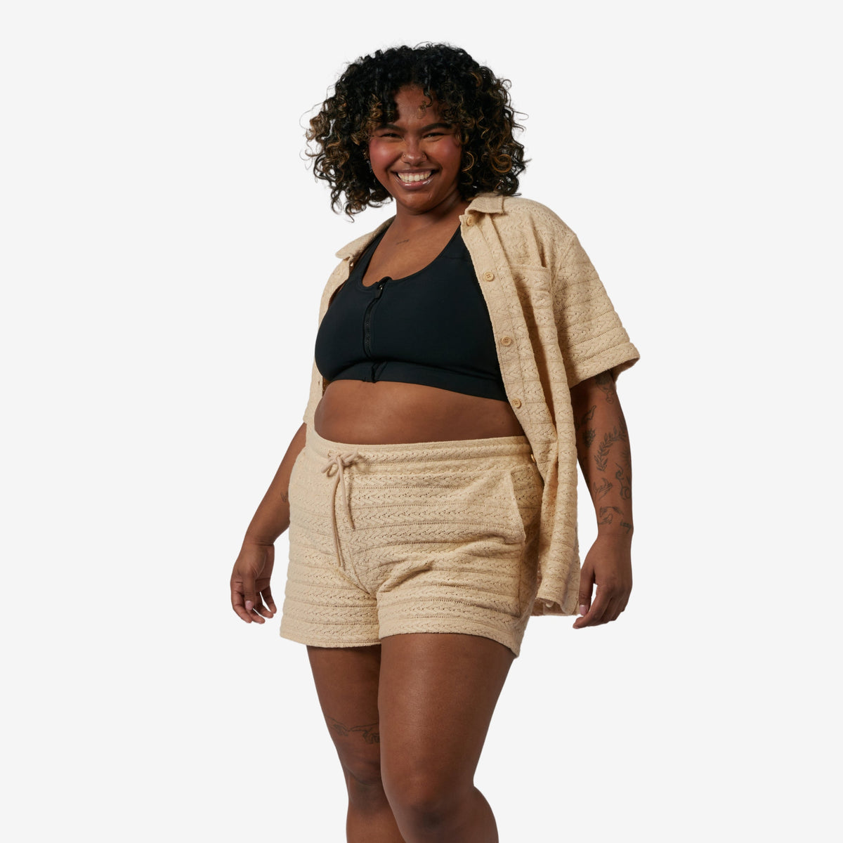 TomboyX Crochet Cabana Short - Sandshell