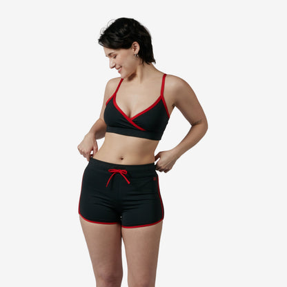 TomboyX Swim High Waisted Boy Short - Red Edge