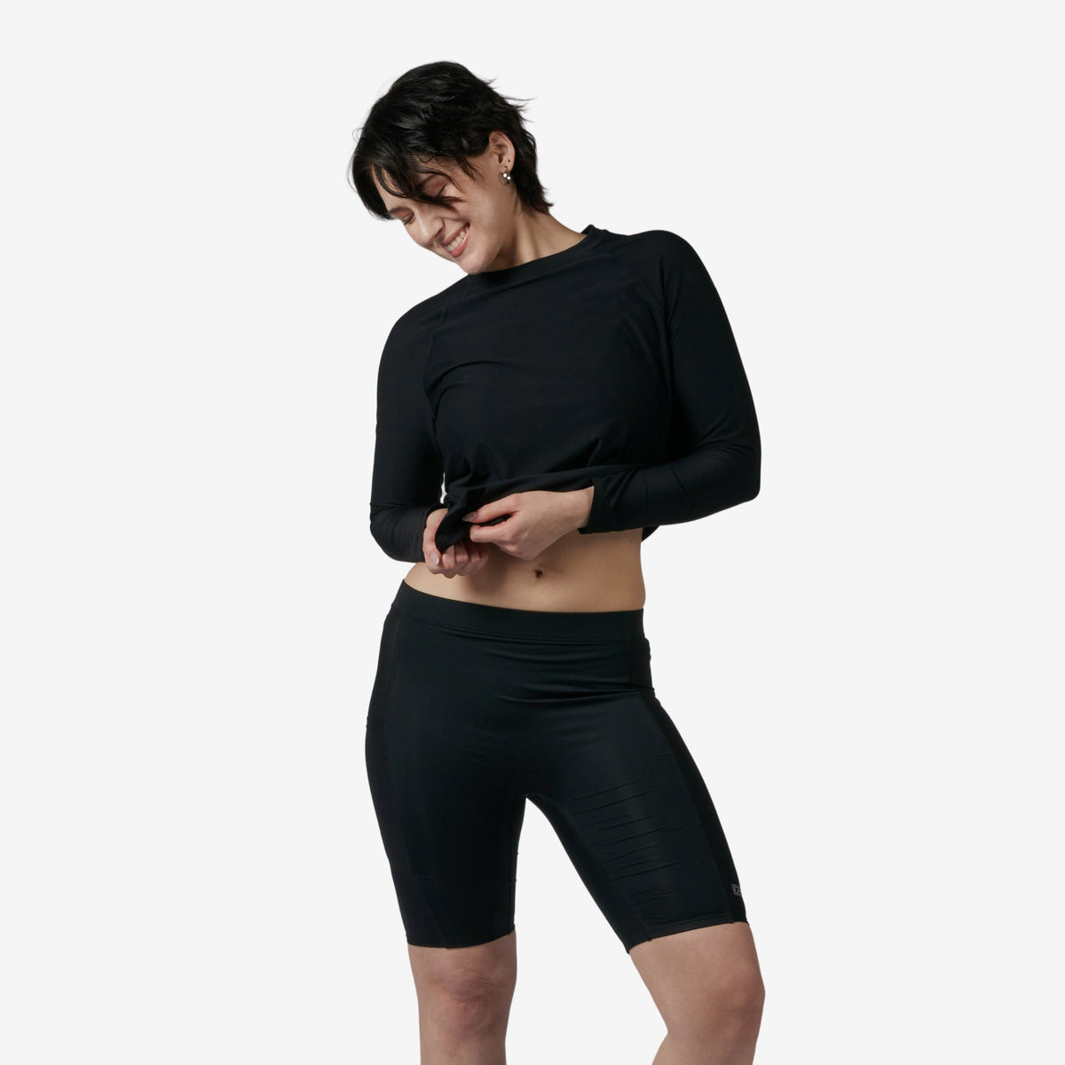 TomboyX Swim Solarmesh 9" Shorts - Black