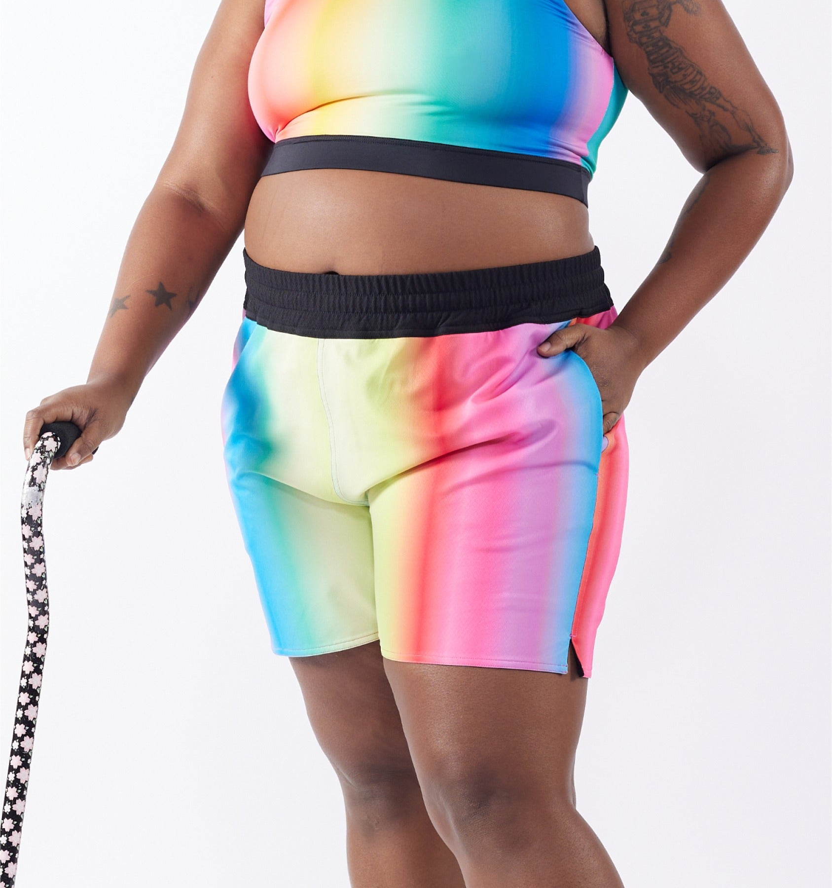 TomboyX Swim 5" Reversible Board Short - Melting Rainbow