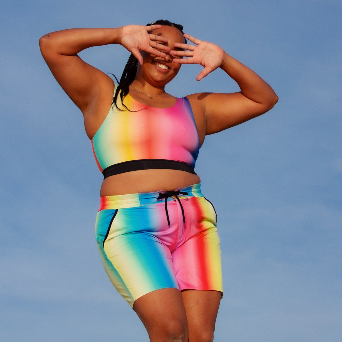 TomboyX Swim 7" Heritage Board Shorts Heavy Weight - Melting Rainbow