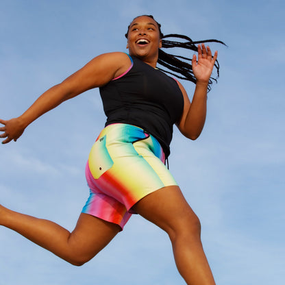 TomboyX Swim 7" Heritage Board Shorts Heavy Weight - Melting Rainbow