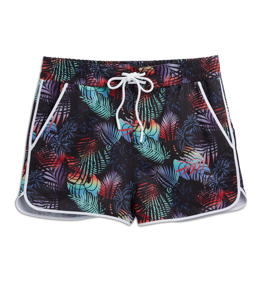 TomboyX Swim 2.5" High Waisted Board Shortie - Palm Dreams