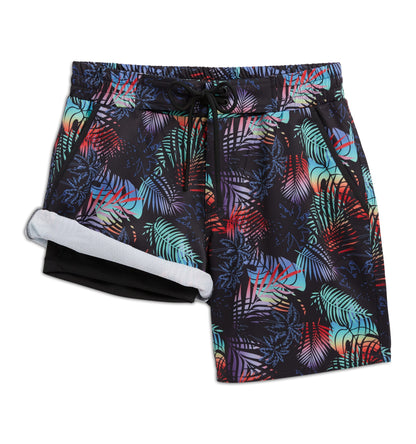 TomboyX Swim 7" Heritage Board Shorts Heavy Weight - Palm Dreams
