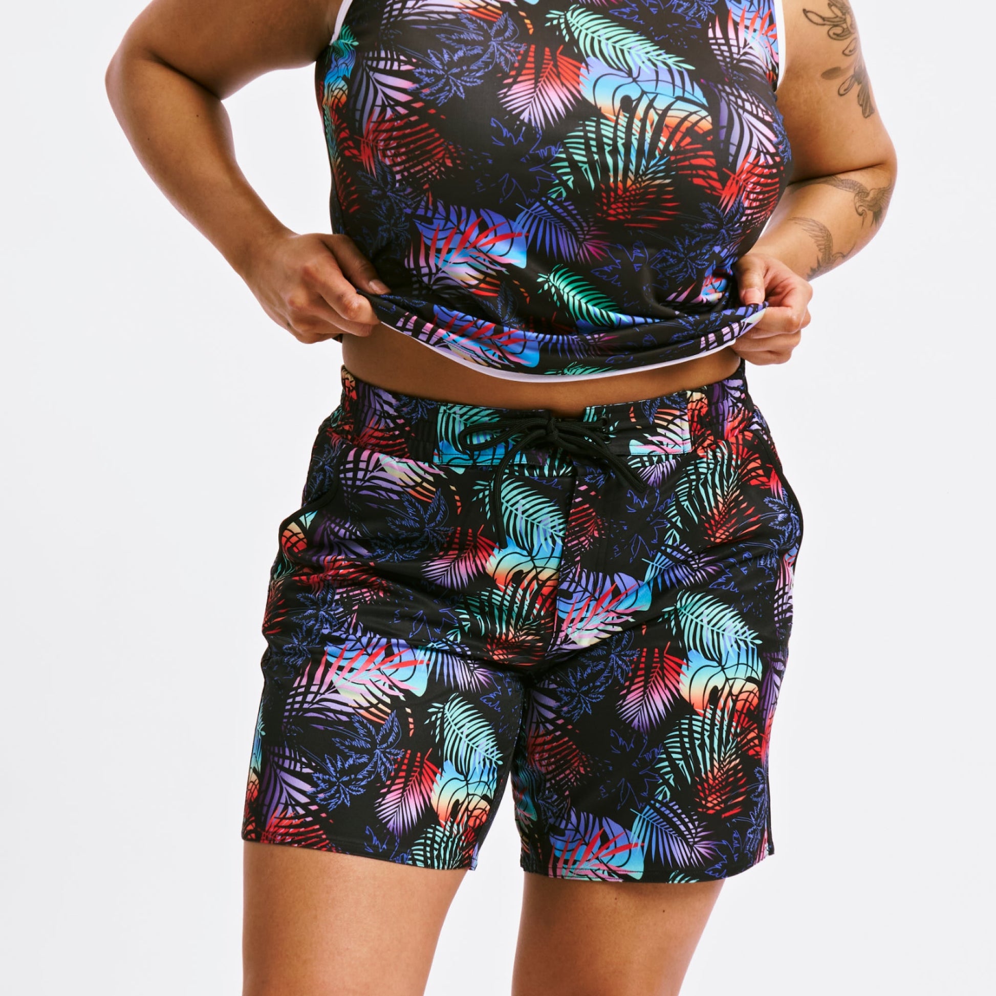 TomboyX Swim 7" Heritage Board Shorts Heavy Weight - Palm Dreams