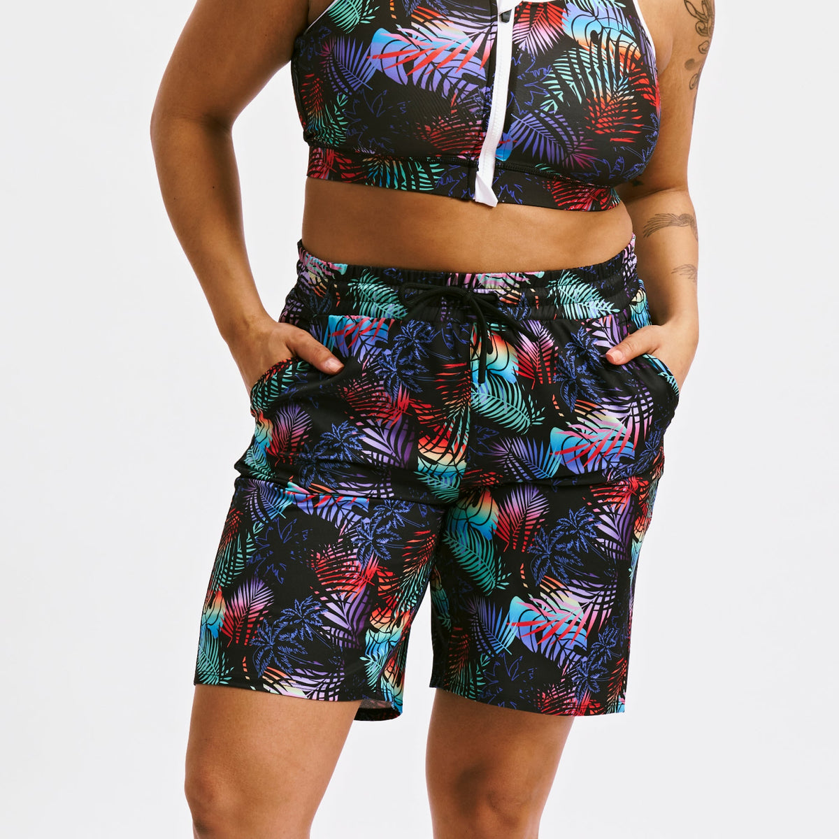 TomboyX Swim 9" Lined Board Shorts Heavy Weight- Palm Dreams