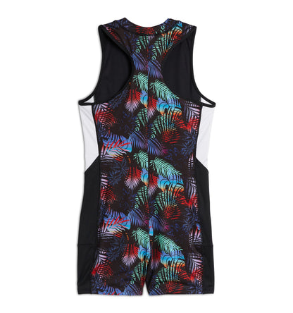 TomboyX Swim 4.5" Zip Up Unisuit - Palm Dreams