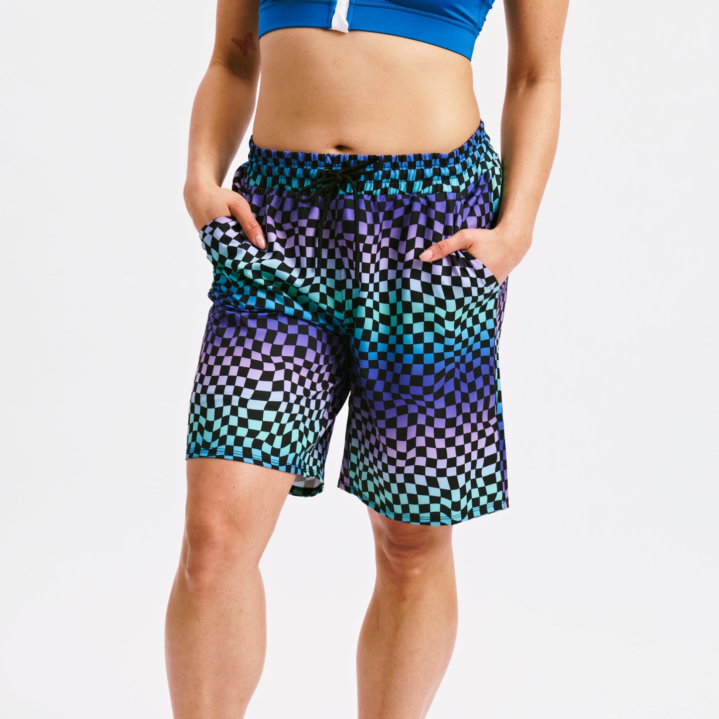 TomboyX Swim 9" Lined Board Shorts Heavy Weight - Checker Chaos
