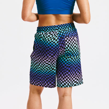 TomboyX Swim 9" Lined Board Shorts Heavy Weight - Checker Chaos